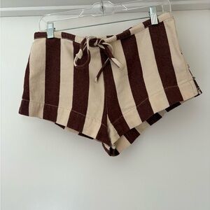 Free People Brown and Cream striped shorts!